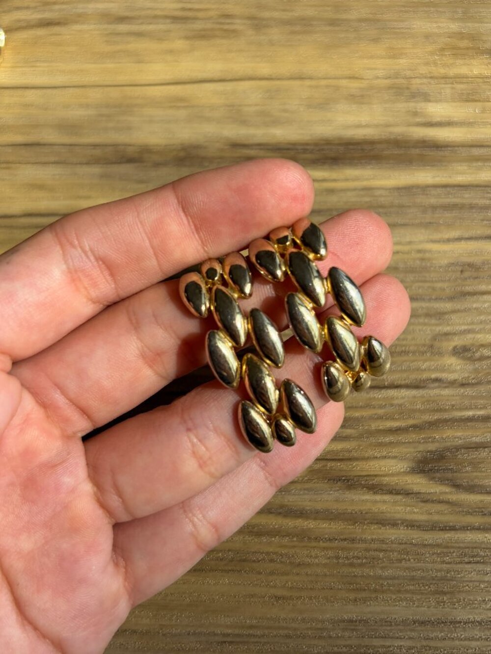 gold braided earrings vintage gold